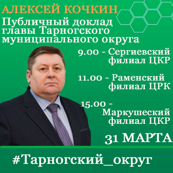 Публичный доклад главы Тарногского муниципального округа. Публичный доклад главы Тарногского муниципального округа.